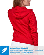 Sweatjacke für Damen mit Kapuze in Rot