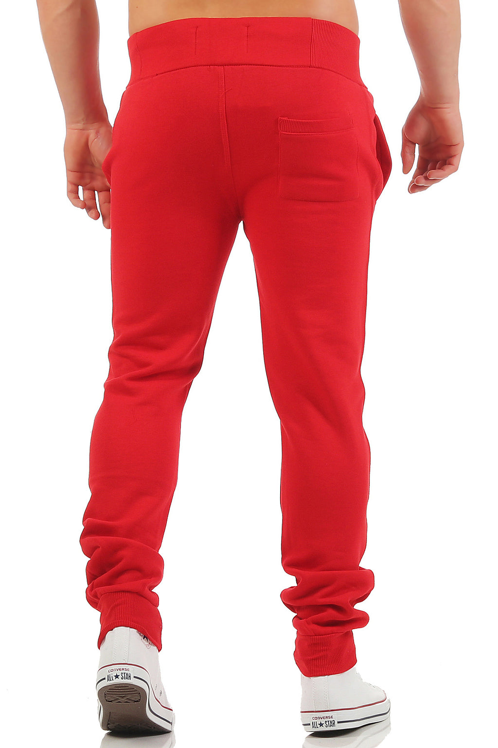 Herren Sweathose aus Baumwolle bequem warm in Rot