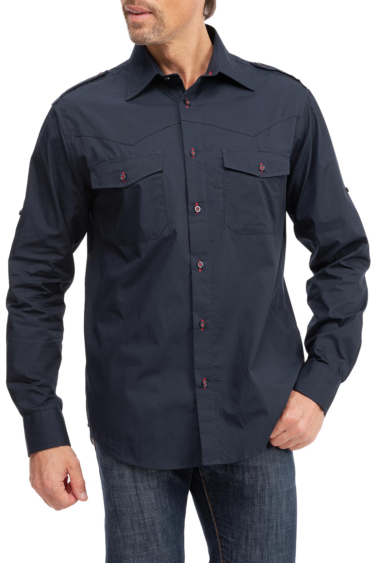 Hemd mit Knoepfen und Brusttaschen