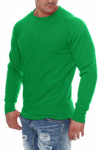 Basic Pullover für Männer Alltagssweatshirt in Gelbgrün