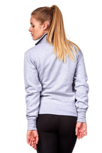 Damen Sweatjacke mit Stehkragen für Alltag & Freizeit in Grau meliert
