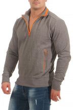 günstiger Herren Pullover mit Stehkragen in Anthrazit