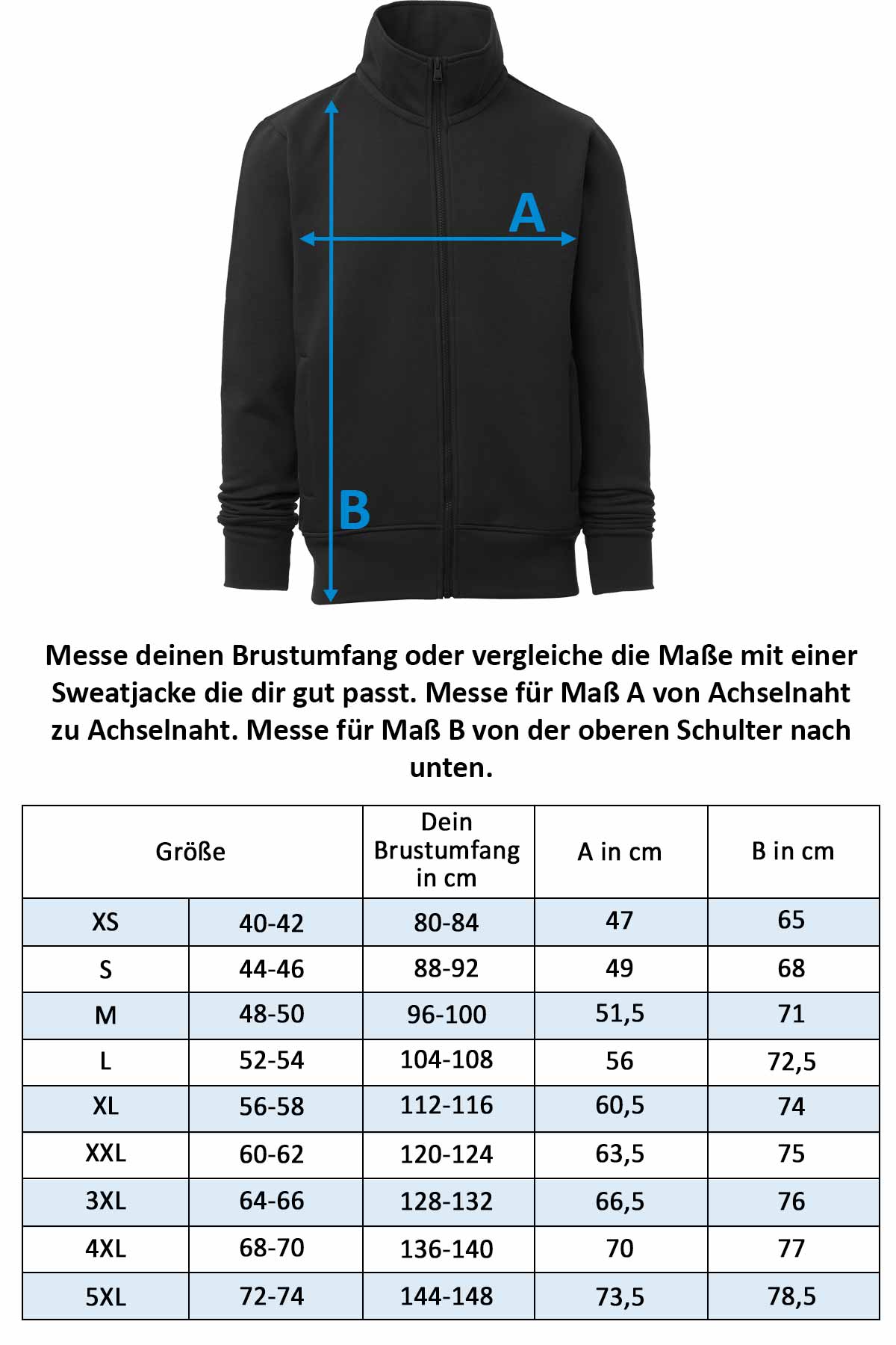 Herren Sweatjacke mit Feinripp & Stehkragen Alabama