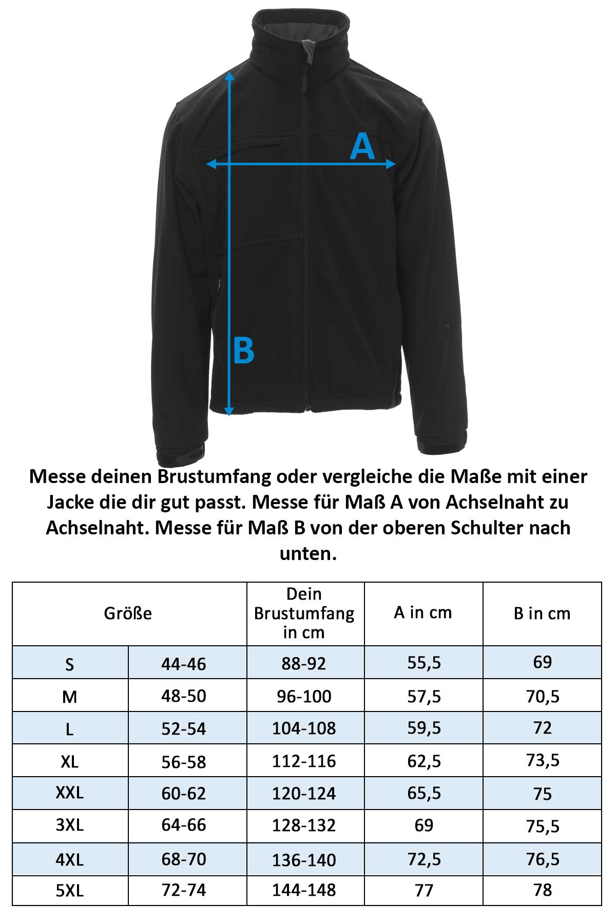 Herren Arbeitsjacke mit einrollbarer Kapuze Softshelljacke Alaska