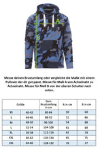 Herren Pullover Camouflage Hoodie Blau
