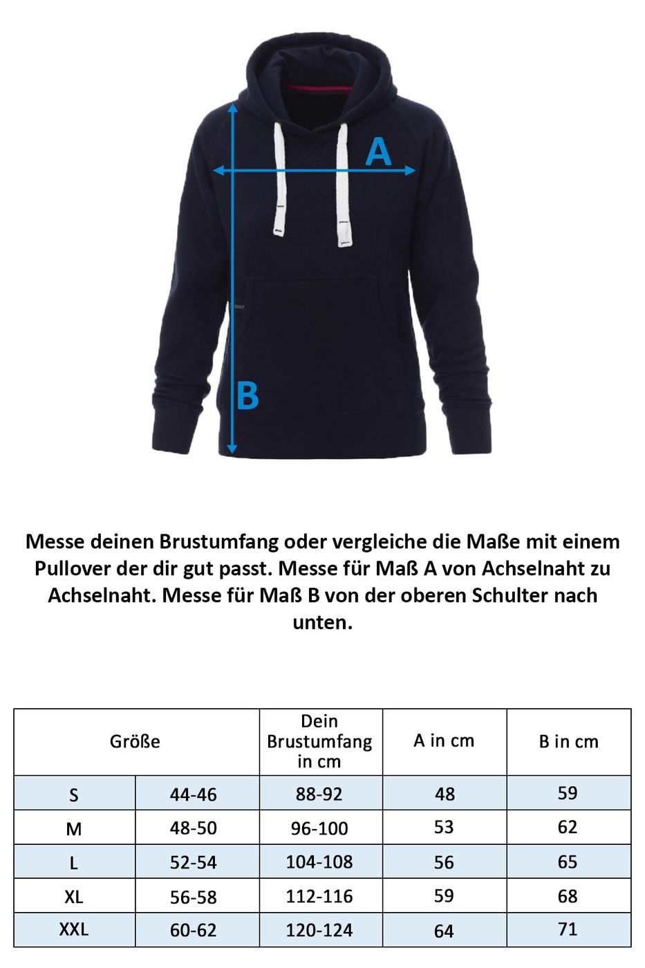 Damen Pullover mit Kapuze, einfarbig Atlanta