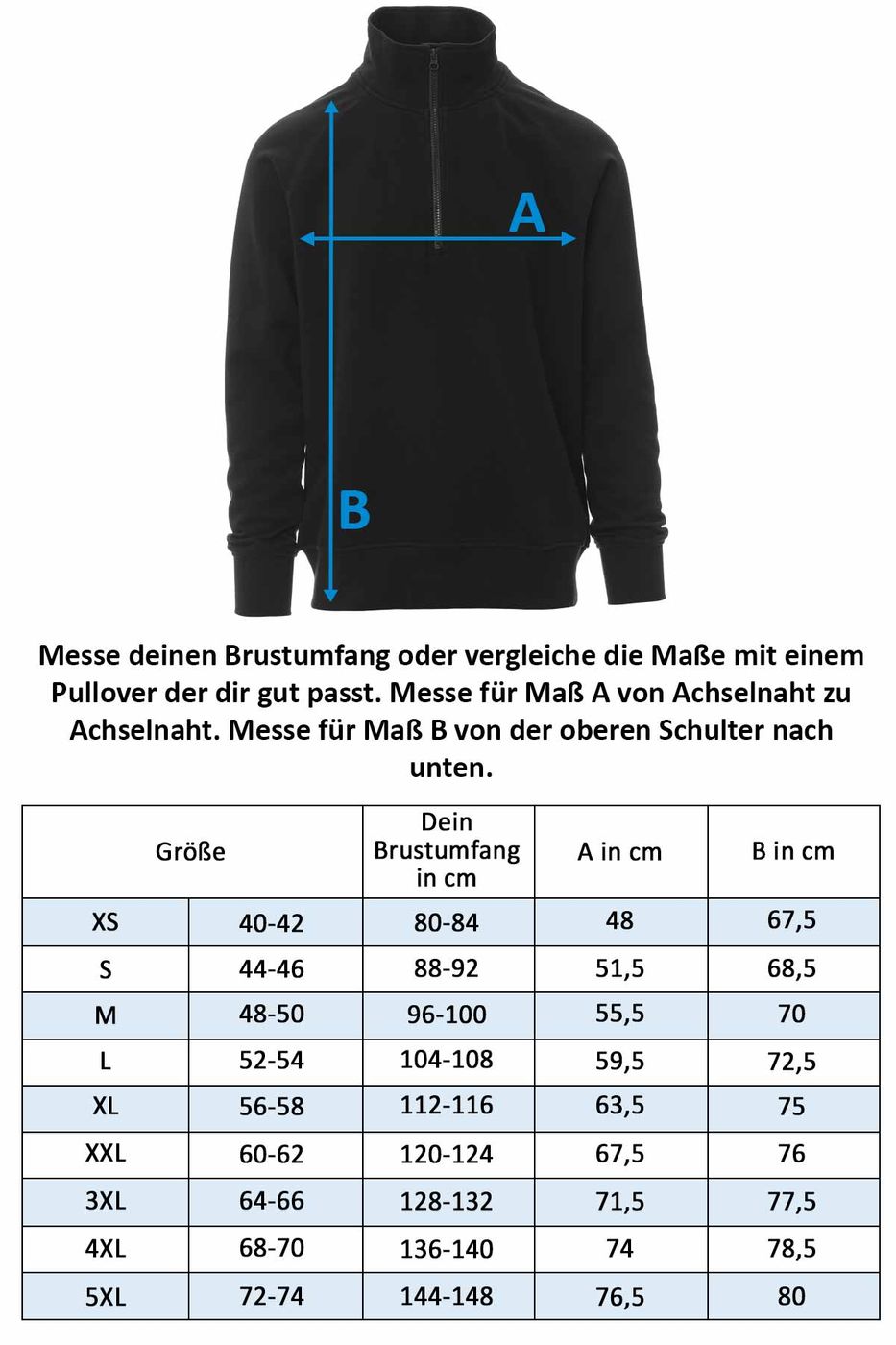 Herren Pullover mit halbem Reißverschluss aus Baumwolle Halfzip Austin