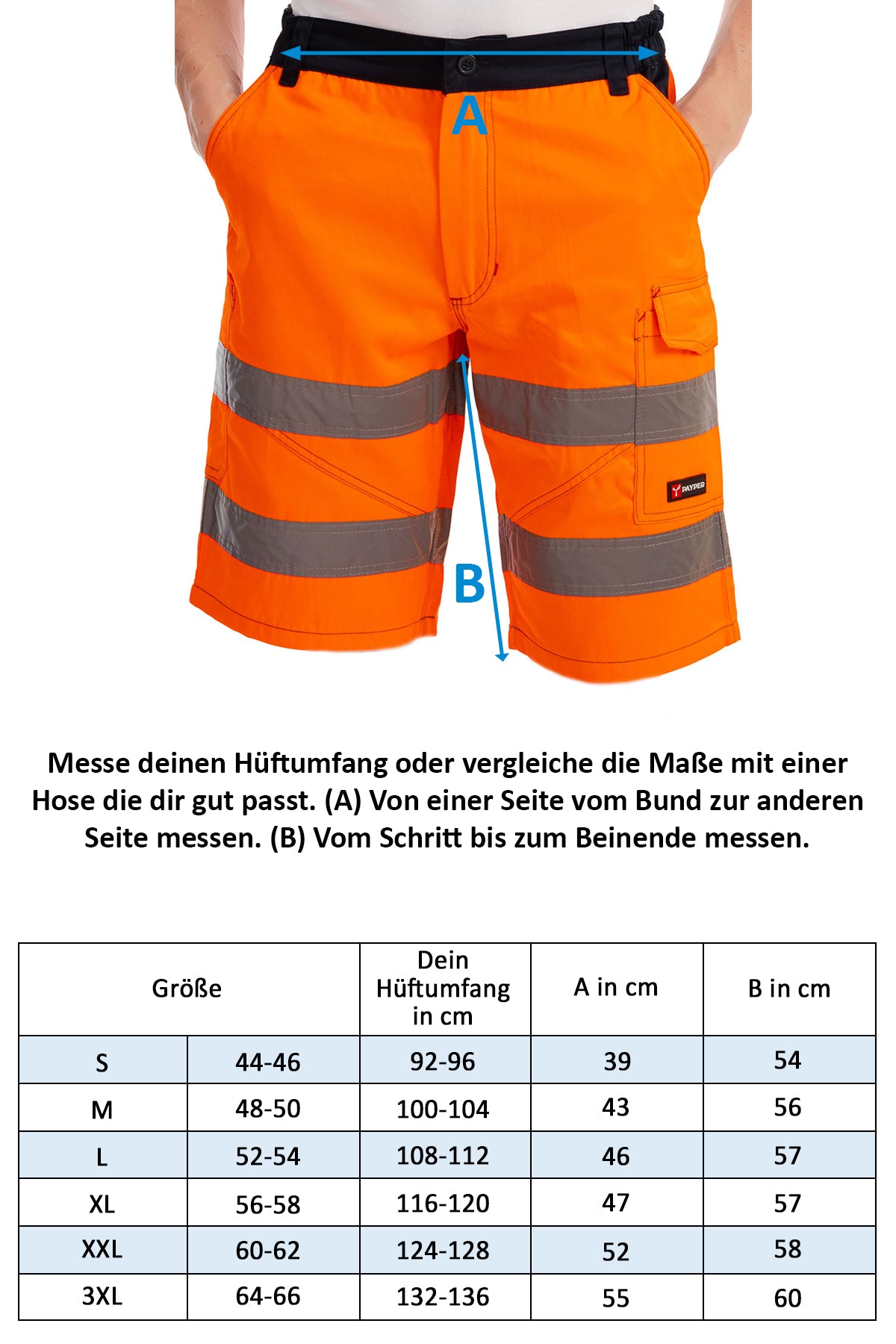 Herren Arbeitshose kurz mit Reflexstreifen Craft