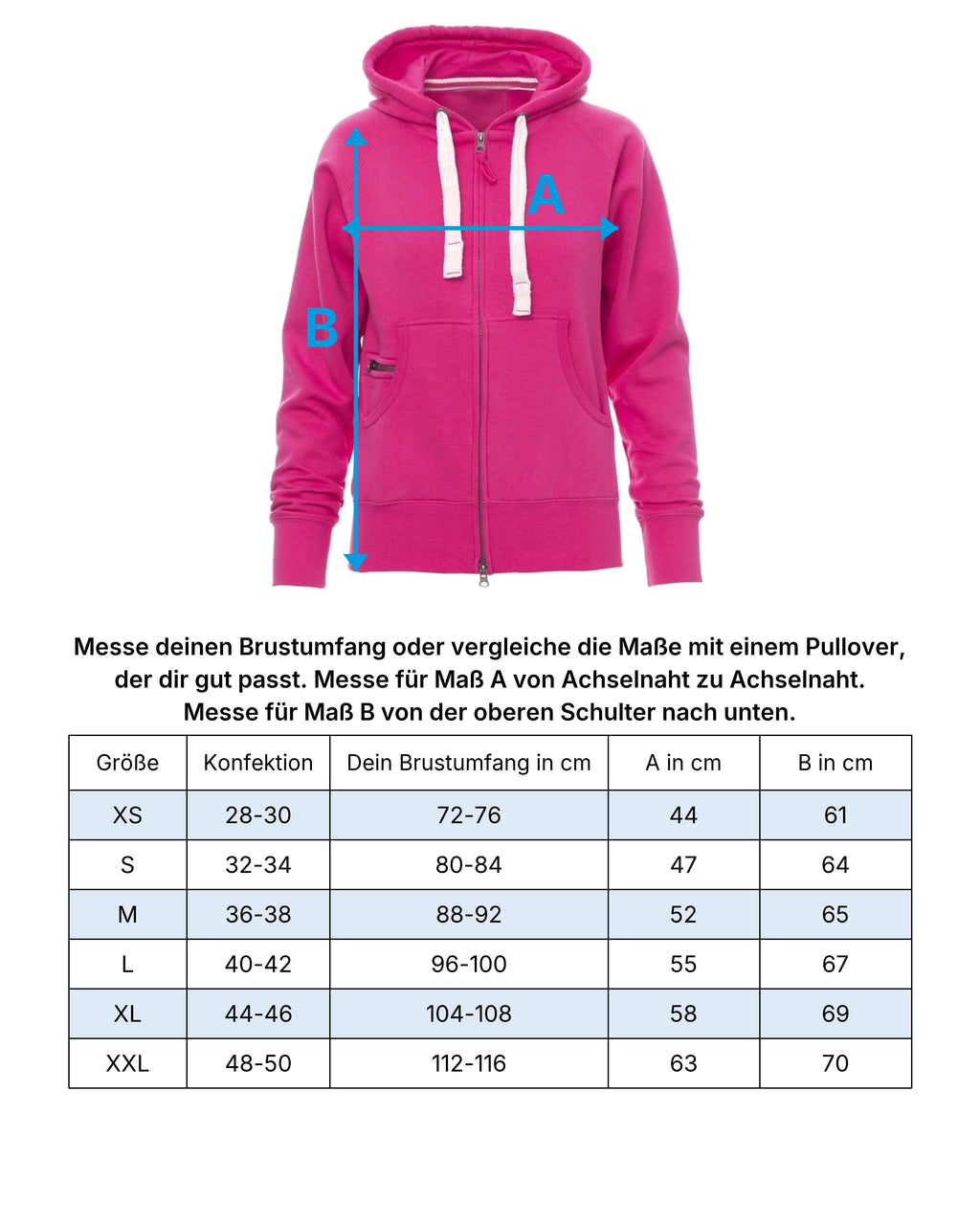 Damen Sweatjacke mit Kapuze Dallas