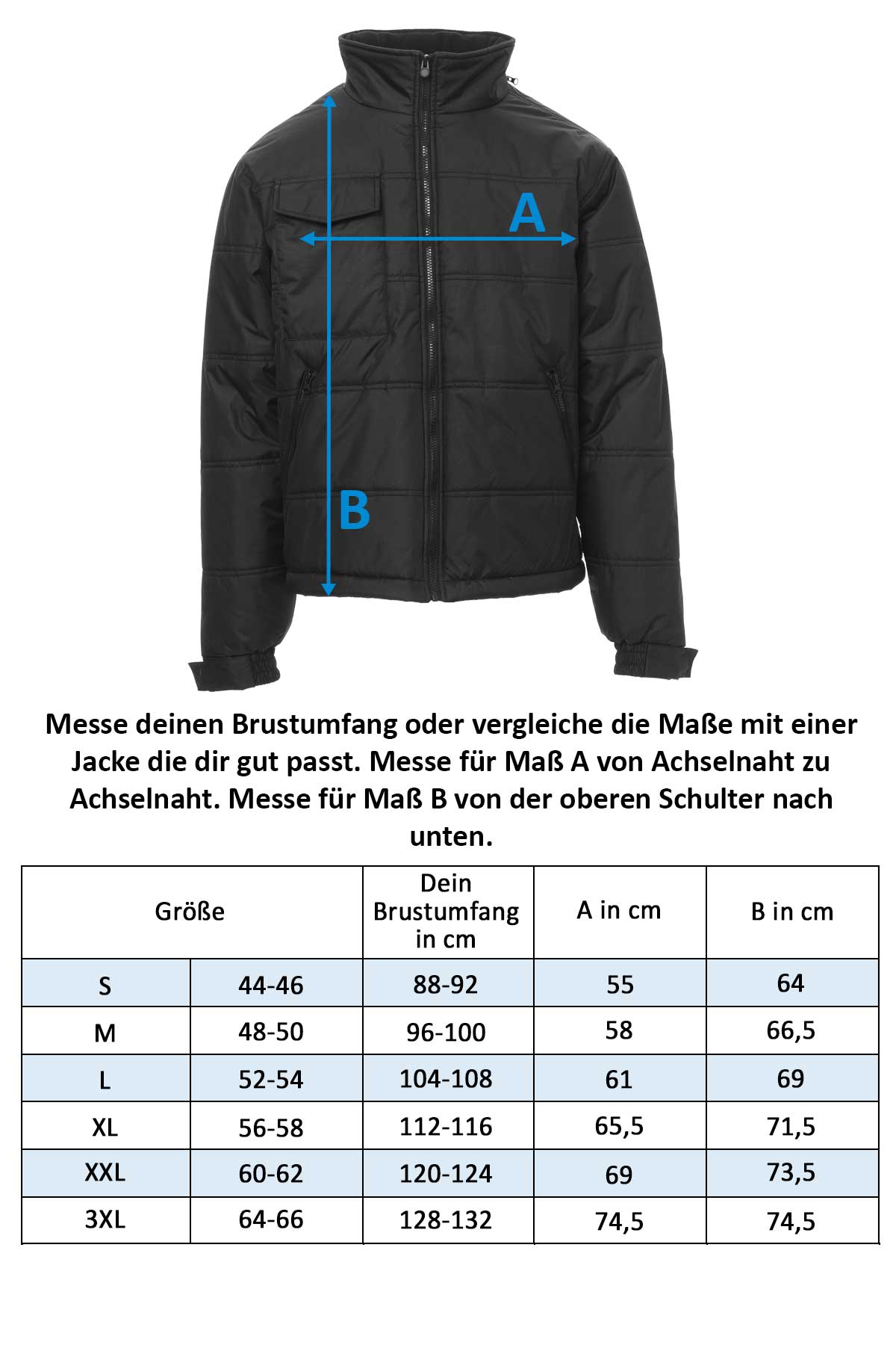 Herren Steppjacke mit einrollbarer Kapuze Galaxy