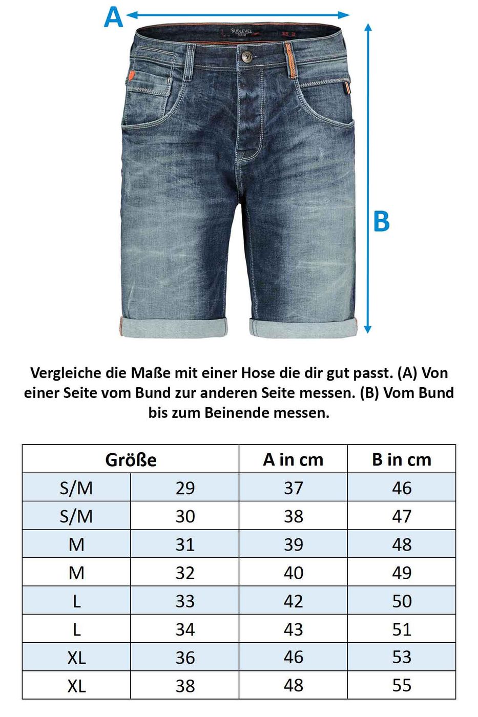 Herren kurze Jeans Hose Bermuda, Haka