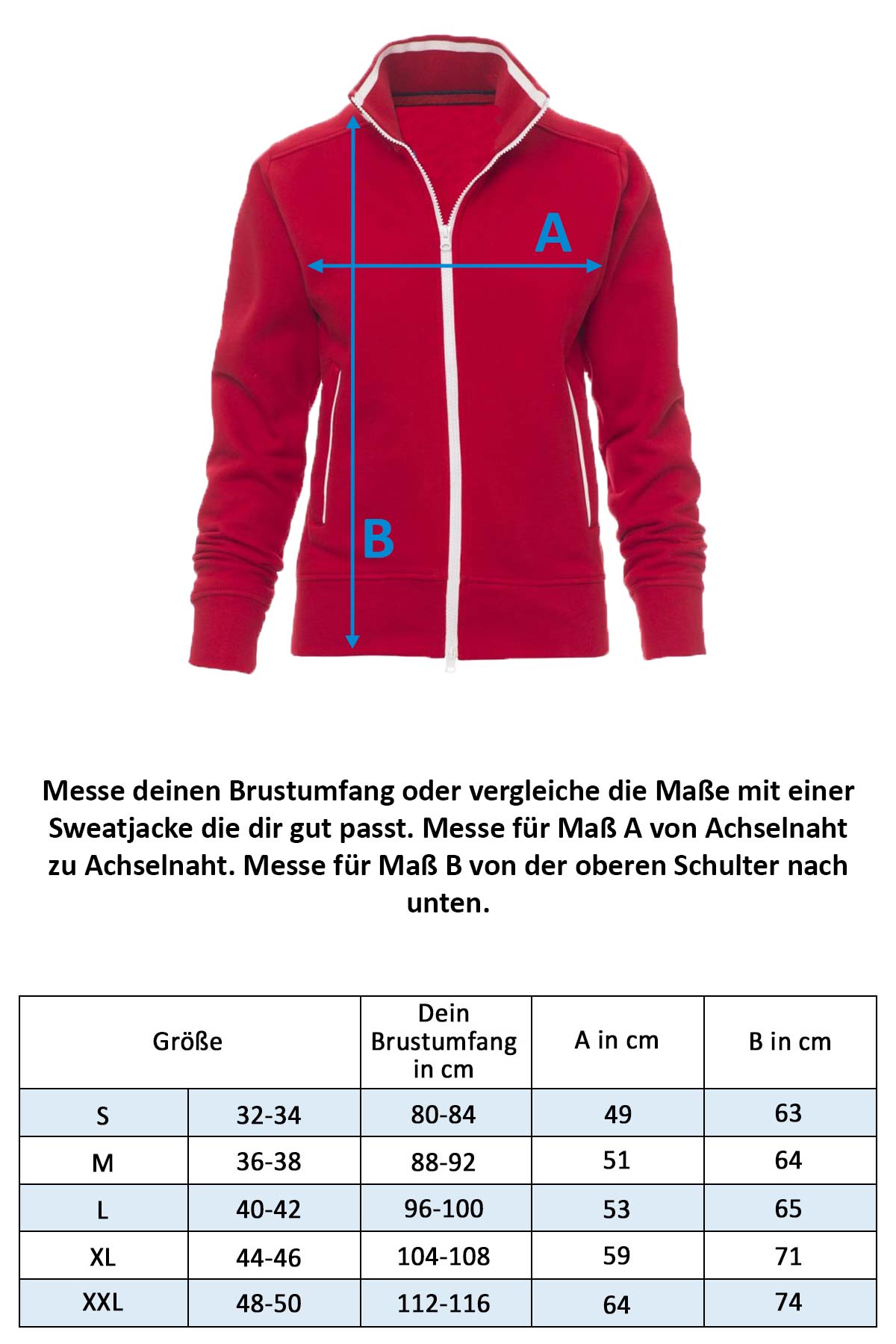 Damen Sweatjacke ohne Kapuze Melbourne
