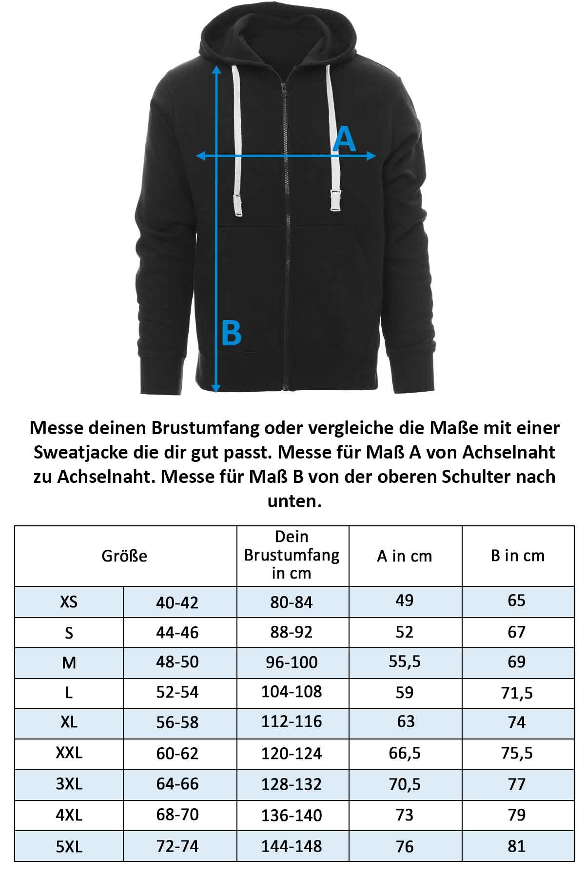 Herren Sweatjacke mit Stehkragen und Kapuze Portland
