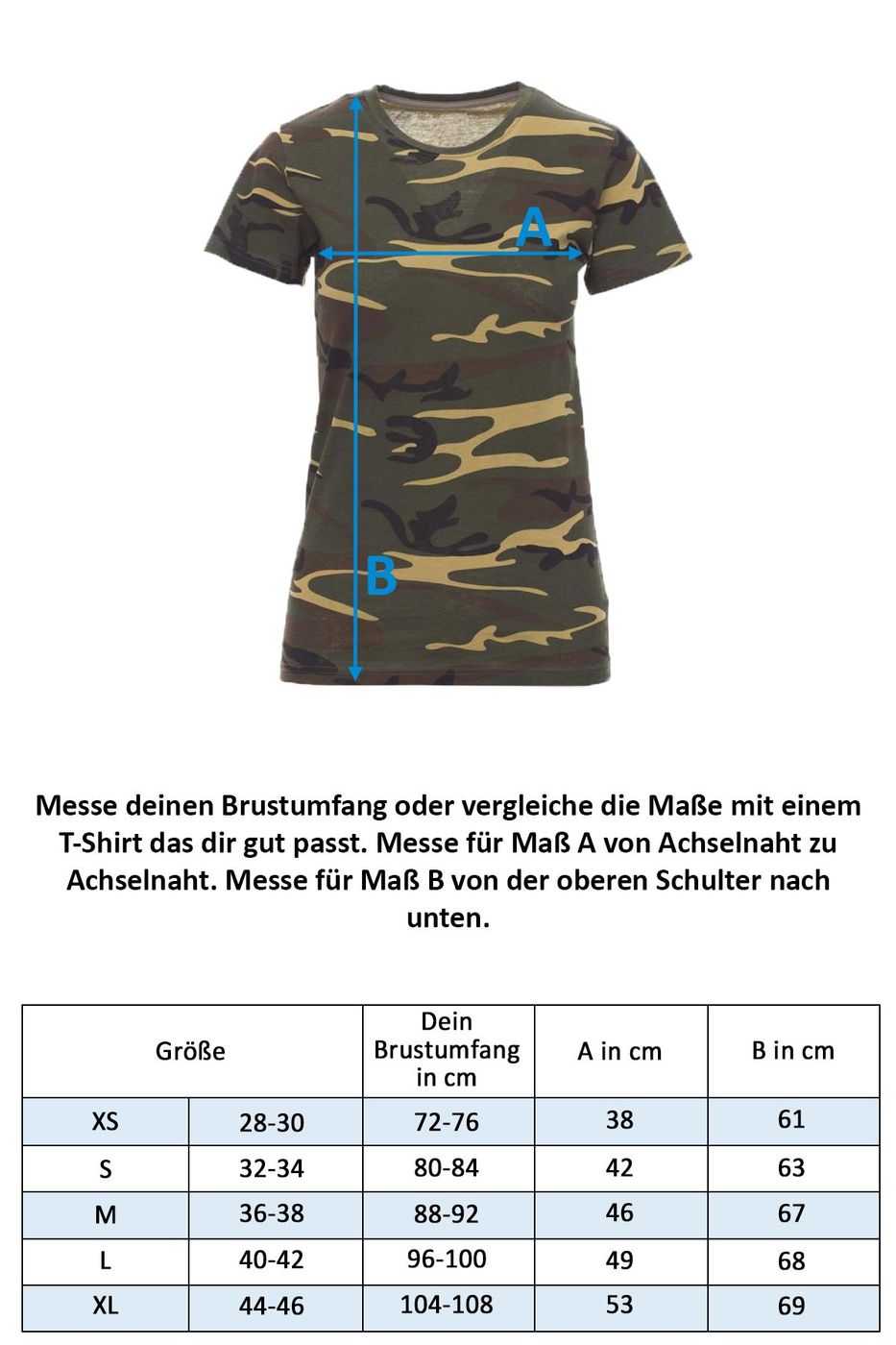 Damen Camouflage T-Shirt Sunset