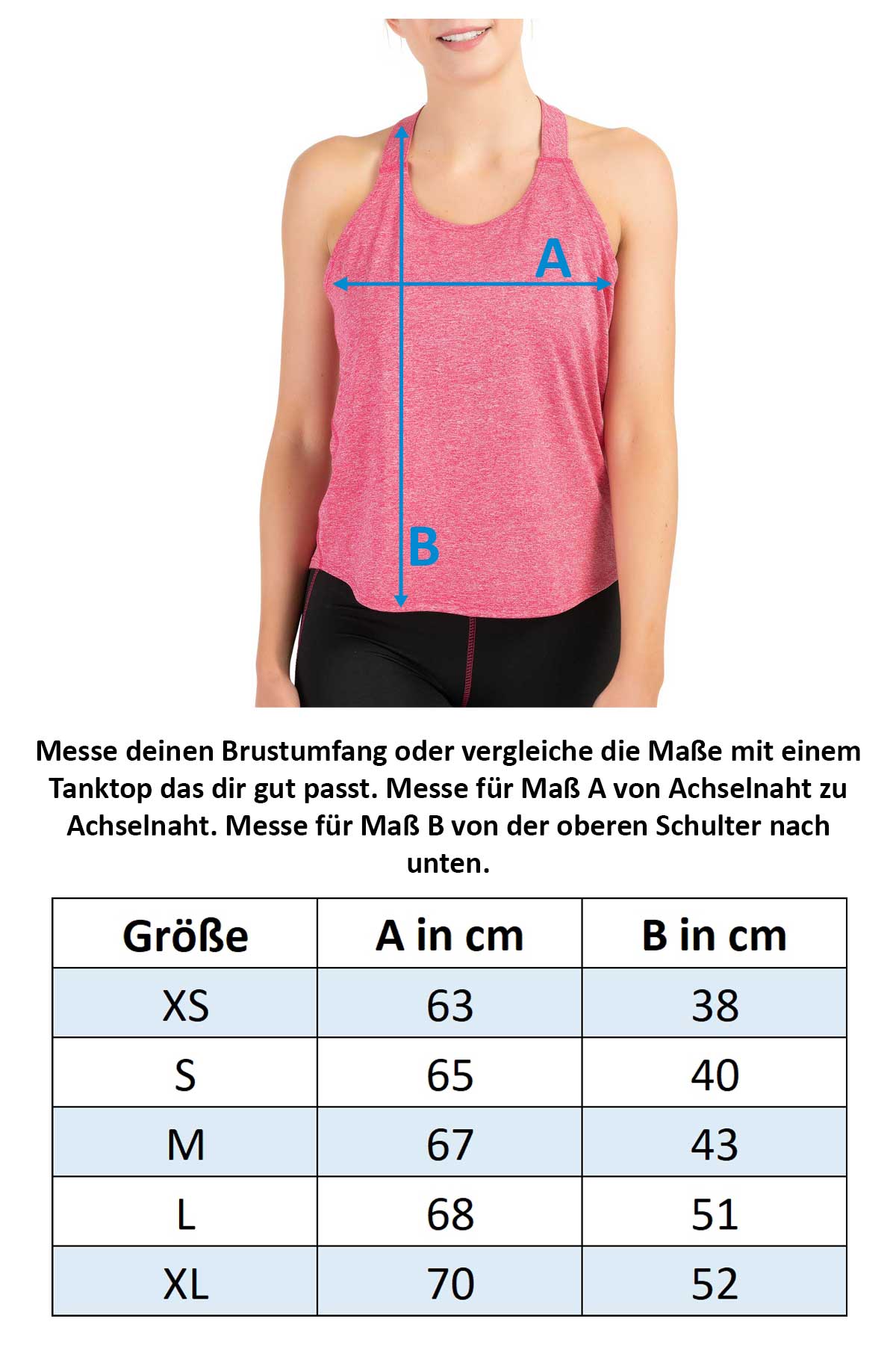 Damen Tank Top Sport Shirt mit tiefem Rückenausschnitt TR028