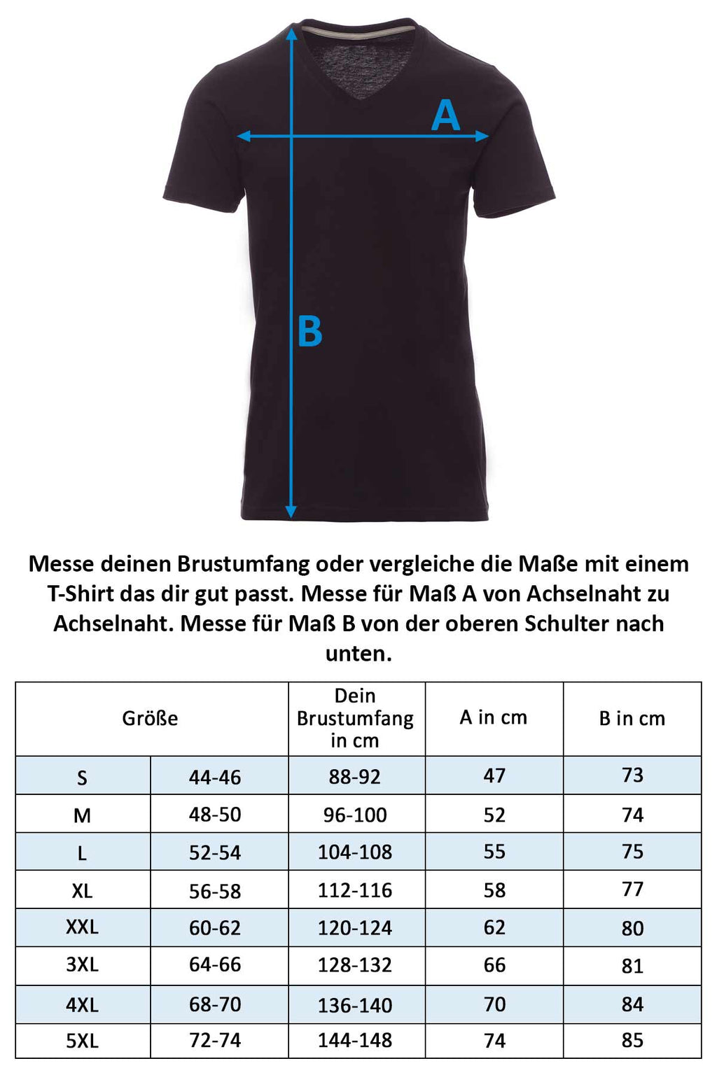 Herren T-Shirt V-Ausschnitt Baumwolle – V-Neck
