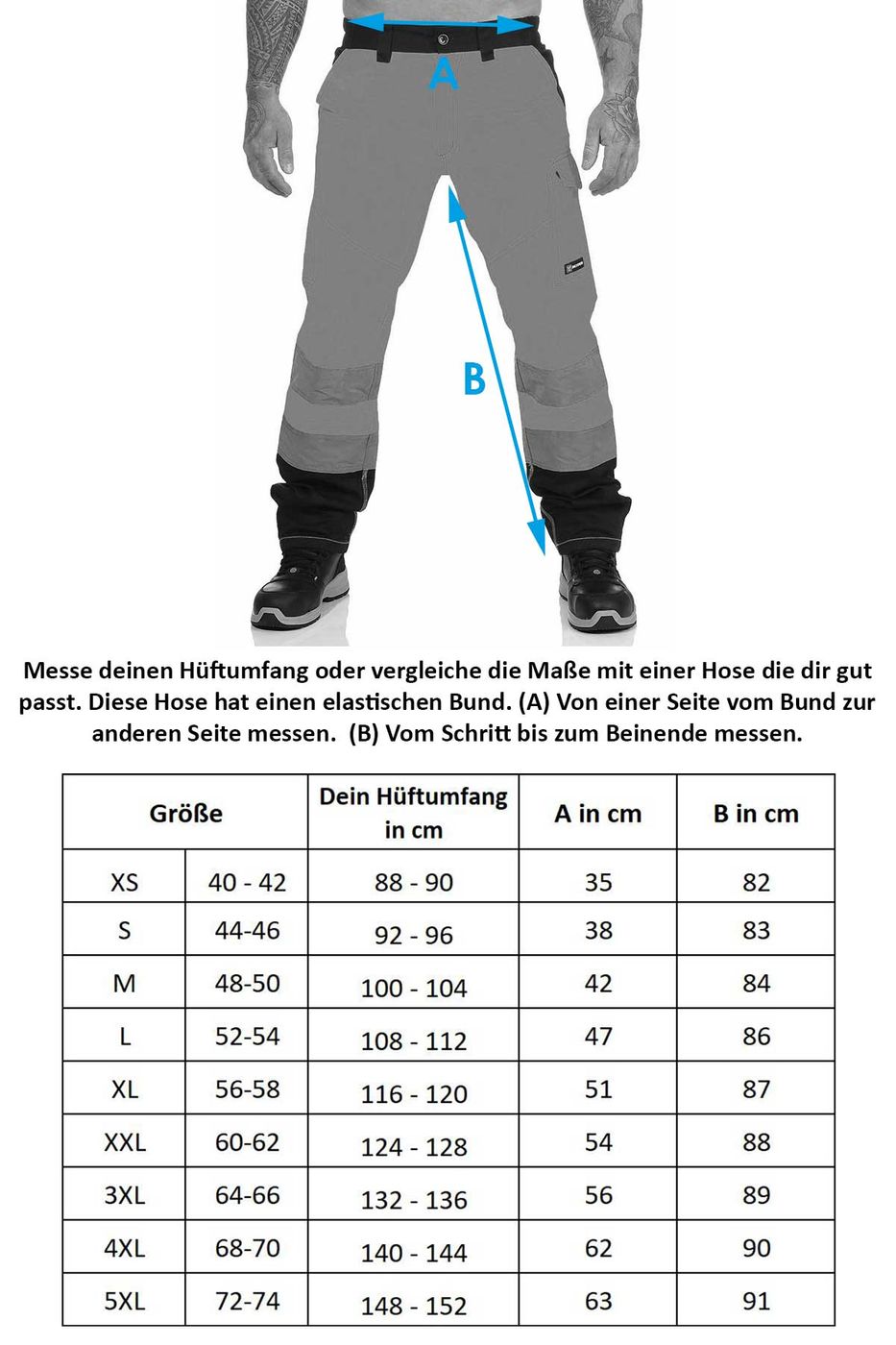 Herren robuste Arbeitshose Worker Stretch