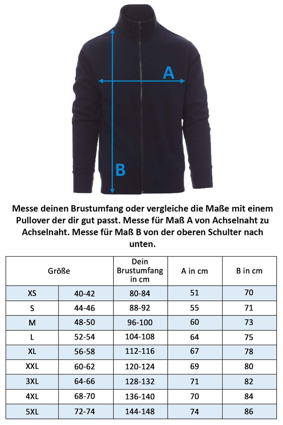 Herren Sweatshirt Jacke ohne Kapuze Houston