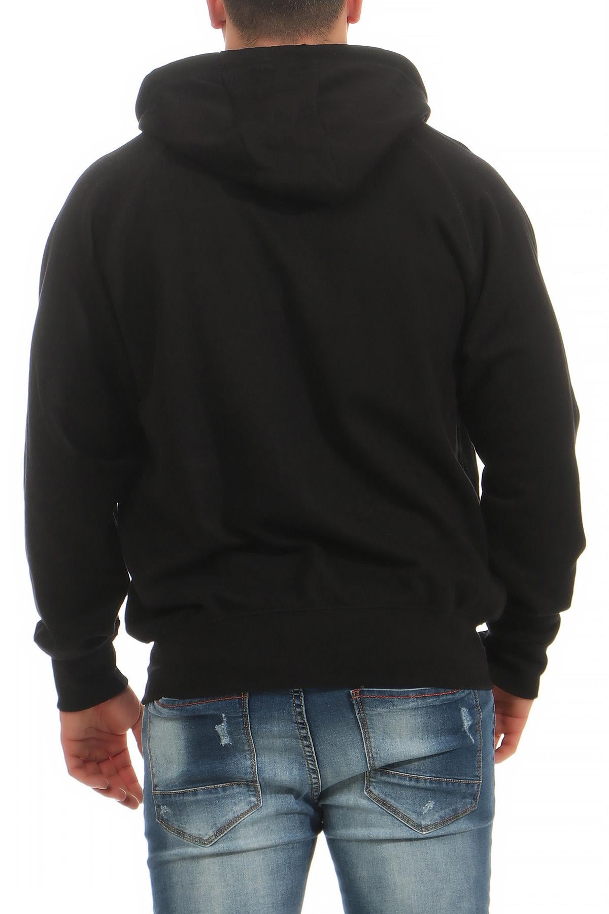 Herren Sweatjacke elastischem Bund in Schwarz