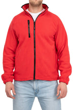 Herren Fleecejacke mit Brusttasche in Rot