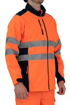 Herren Warnschutz Softshelljacke Wind- und Wasserabweisend EN ISO 20471 Klasse 2 Antares