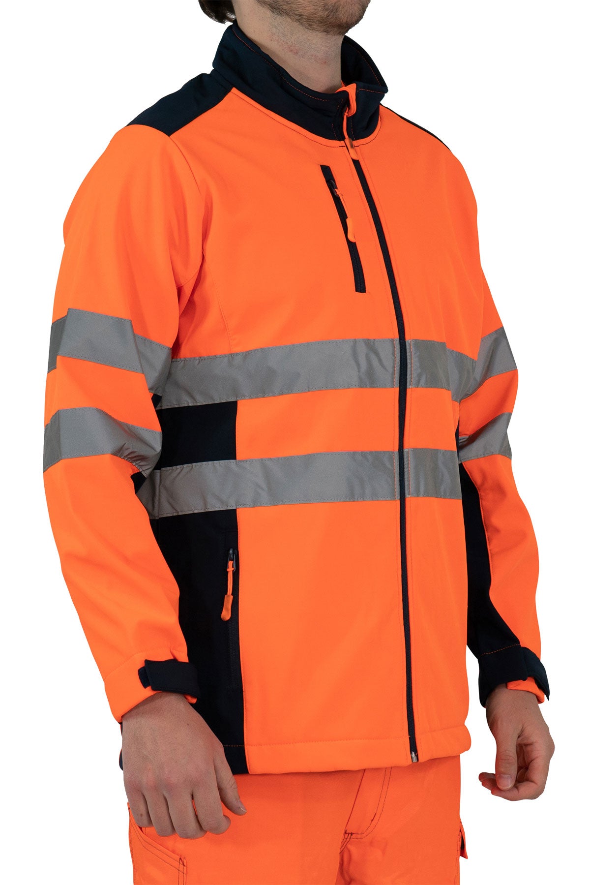 Herren Warnschutz Softshelljacke Wind- und Wasserabweisend EN ISO 20471 Klasse 2 Antares