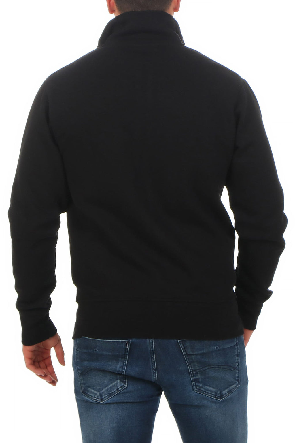 Herren Zipper für das ganze Jahr mit Stehkragen in Schwarz