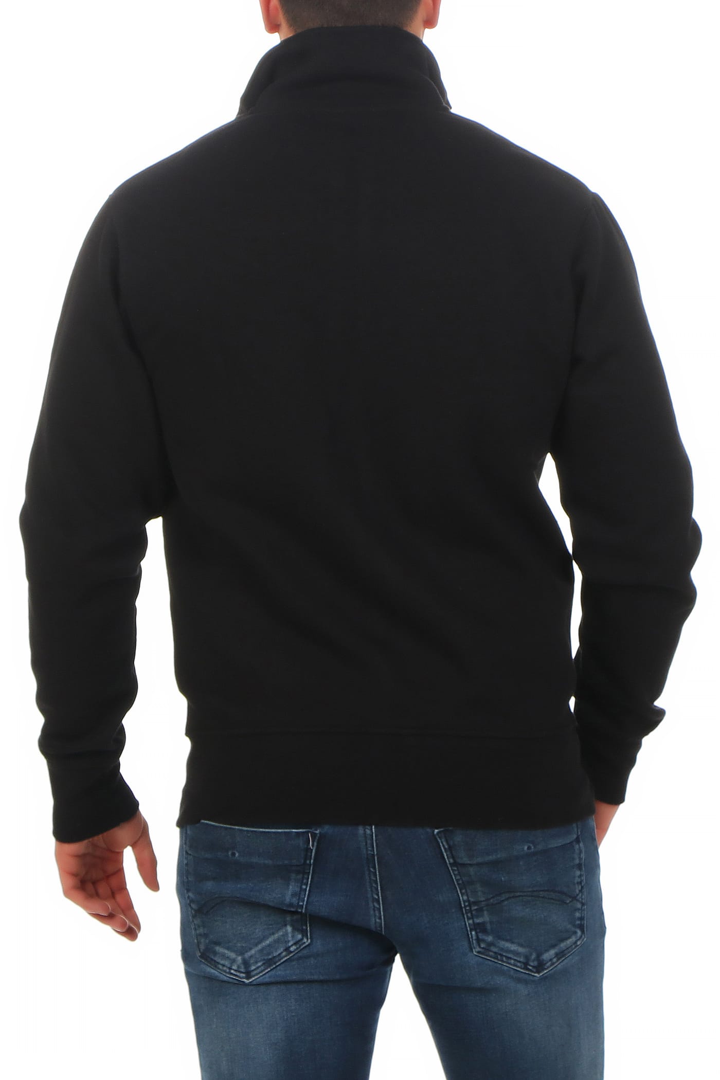 Herren Zipper für das ganze Jahr mit Stehkragen in Schwarz