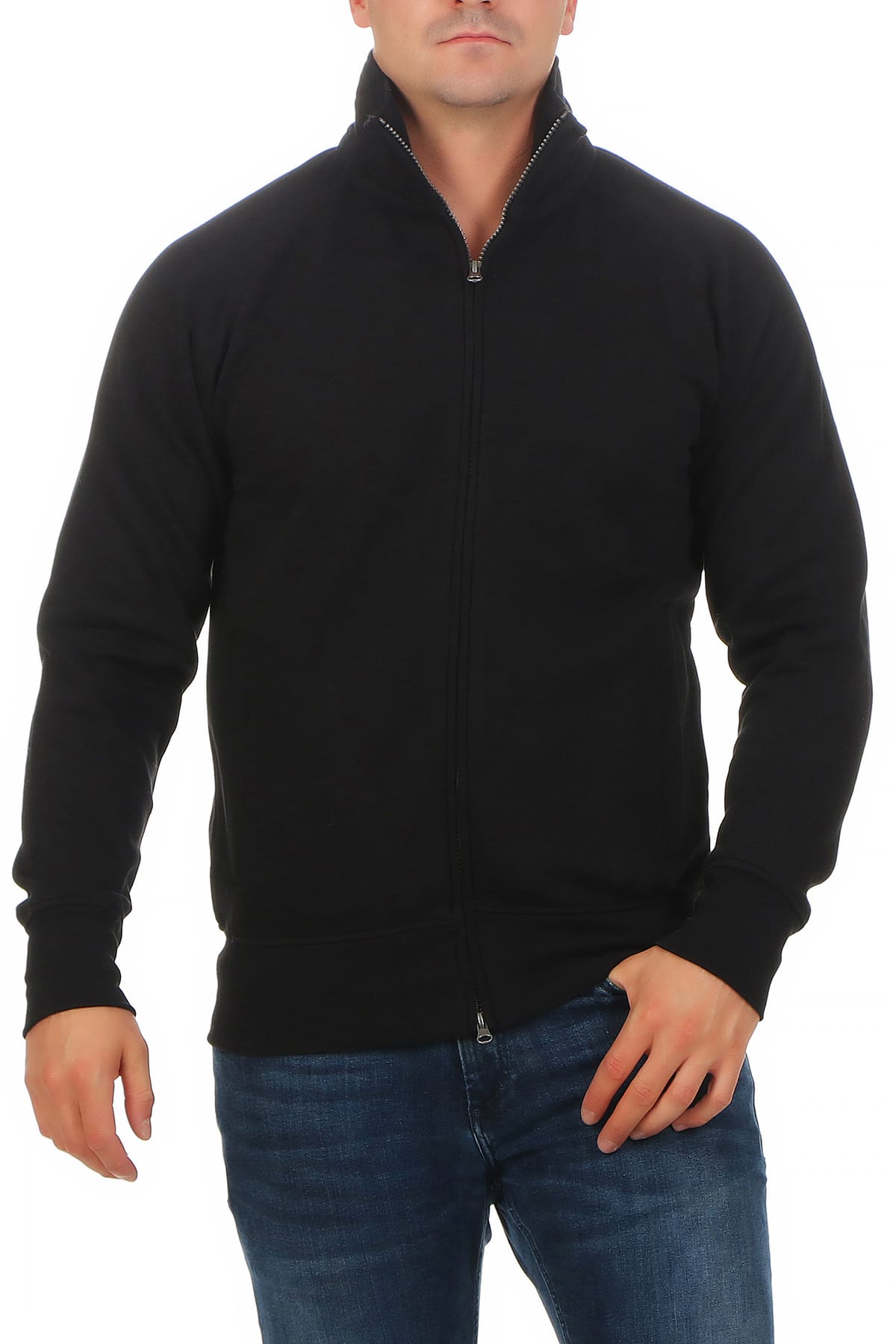 Herren Sweatjacke in großen Größen in Schwarz