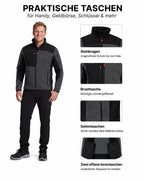 Workwear Jacke Herren Strick-Softshell zweifarbig Travel