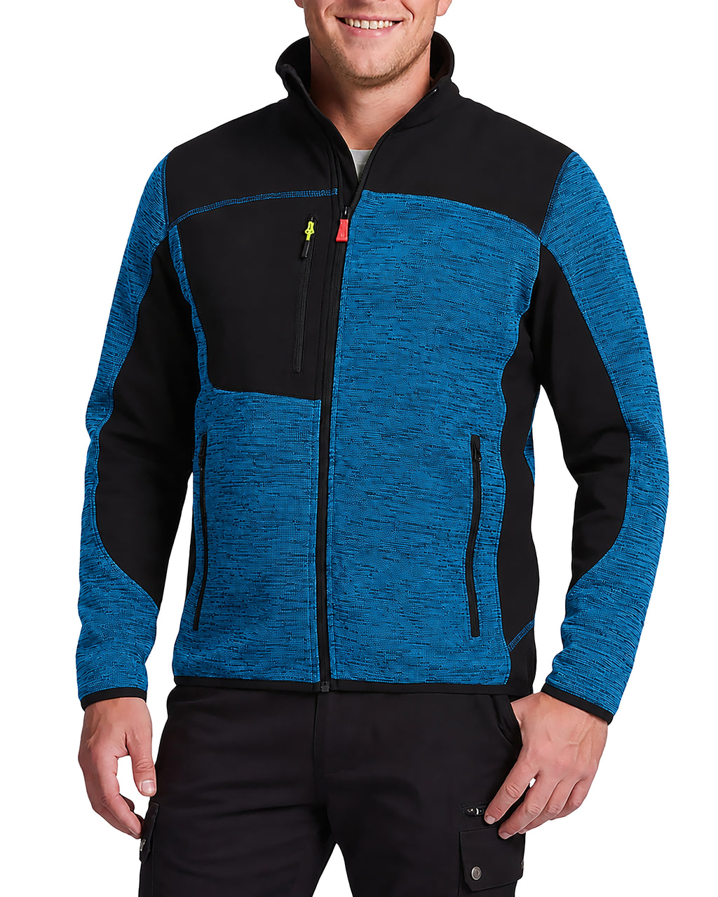 Workwear Jacke Herren Strick-Softshell zweifarbig Travel