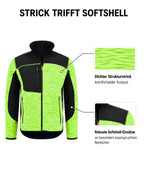 Workwear Jacke Herren Strick-Softshell zweifarbig Travel