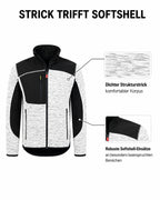 Workwear Jacke Herren Strick-Softshell zweifarbig Travel