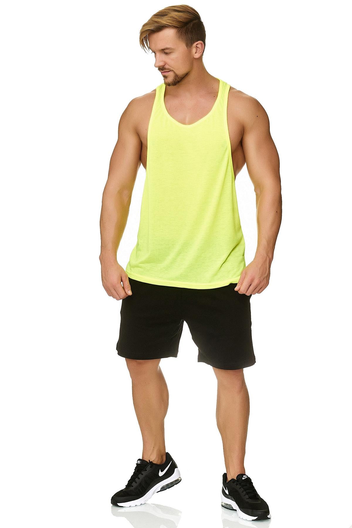Muscle Shirt Herren Tank Top Neon Gelb