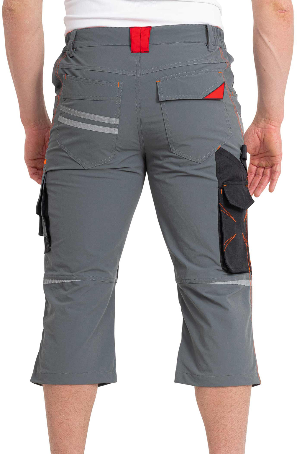 Herren Arbeitshose mit Stretch aus hochwertigem Material mit Reflexstreifen in Anthrazit