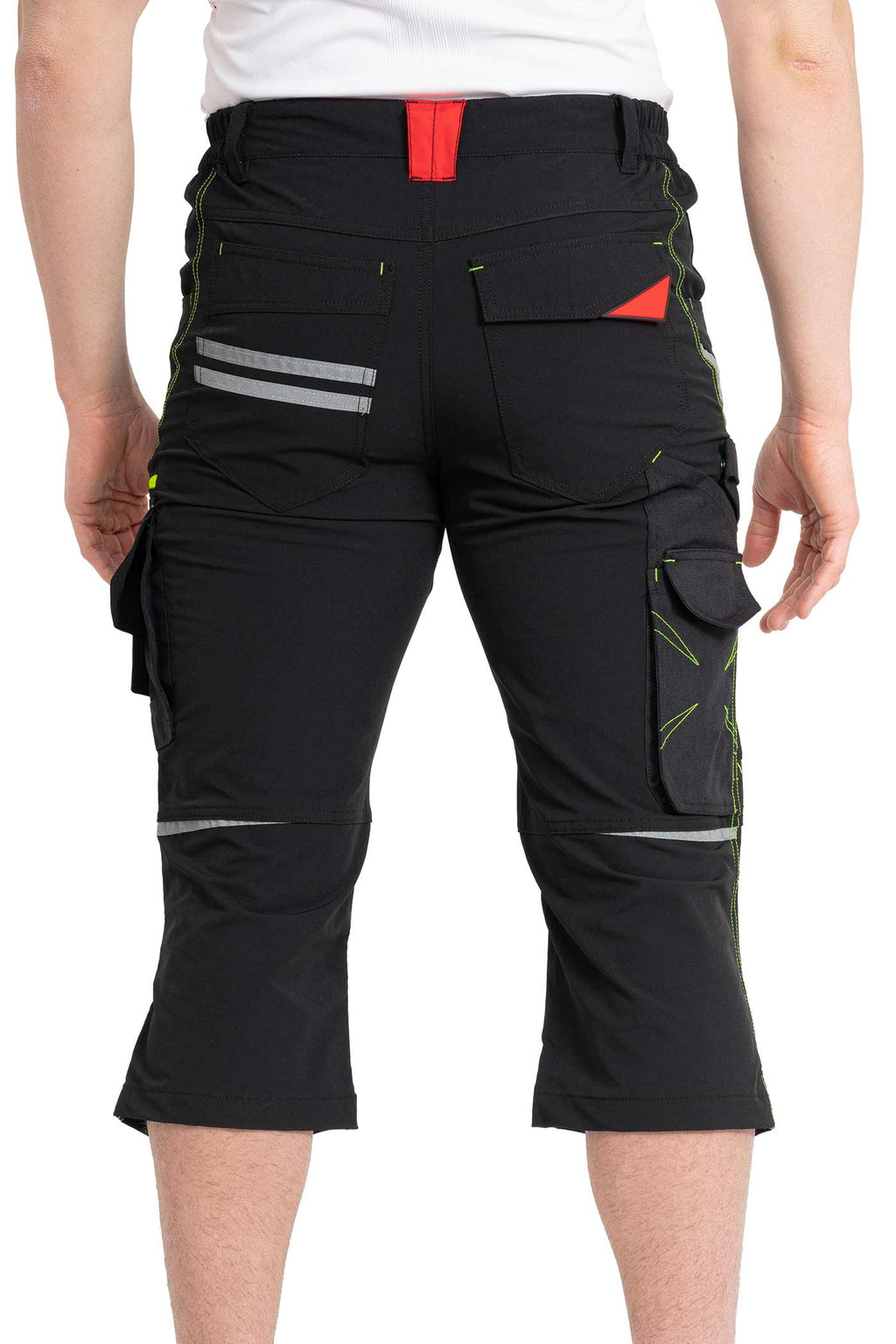 Herren Arbeitshose mit Stretch aus hochwertigem Material mit Reflexstreifen in Schwarz