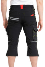 Herren Arbeitshose mit Stretch aus hochwertigem Material mit Reflexstreifen in Schwarz