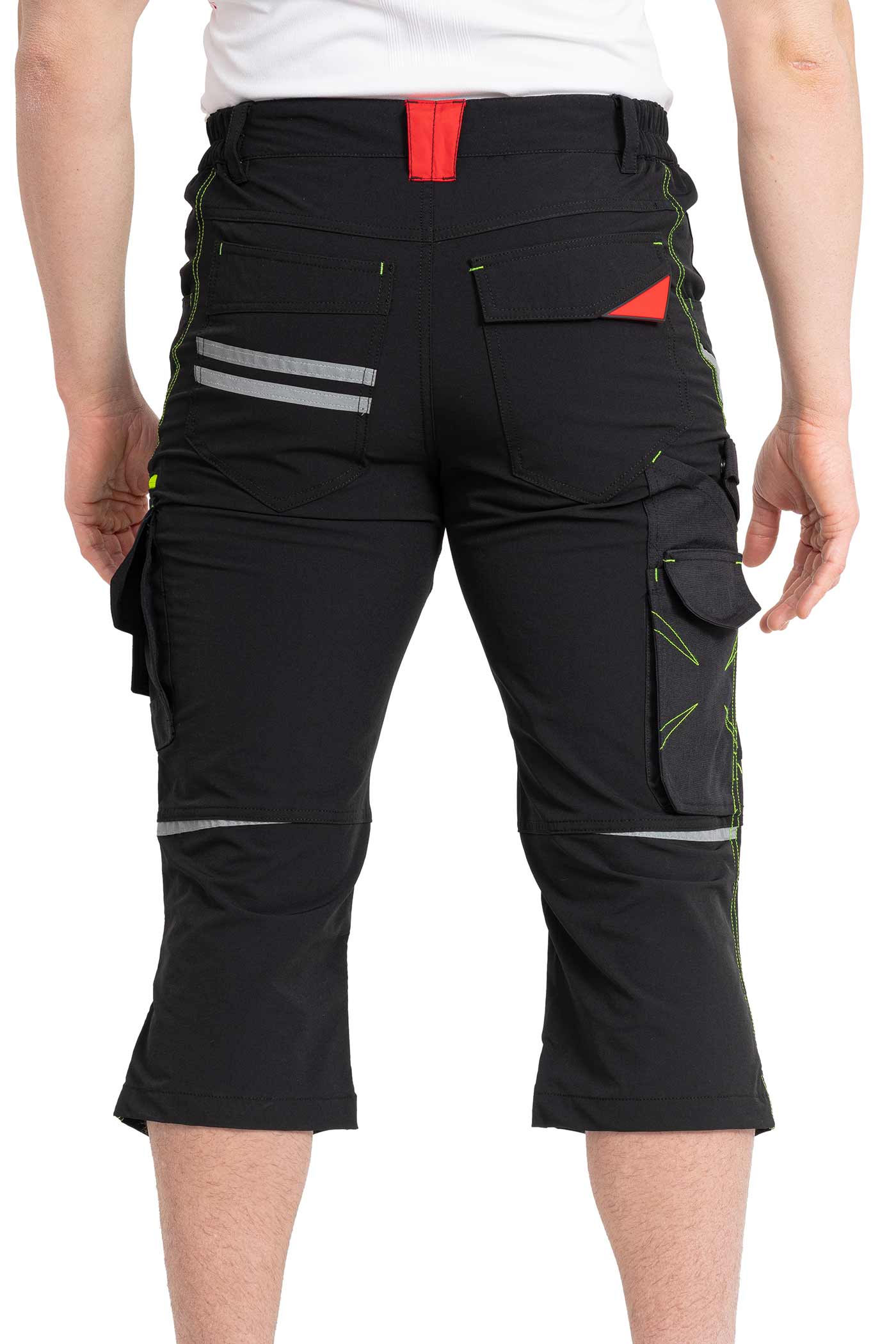 Herren Arbeitshose mit Stretch aus hochwertigem Material mit Reflexstreifen in Schwarz