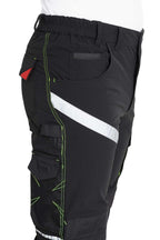 Herren Arbeitshose für warme Jahreszeiten mit Reflexstreifen in Schwarz