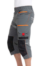 Herren Arbeitshose mit 4-Wege-Stretch für den Sommer mit Kontrastnähten in Anthrazit