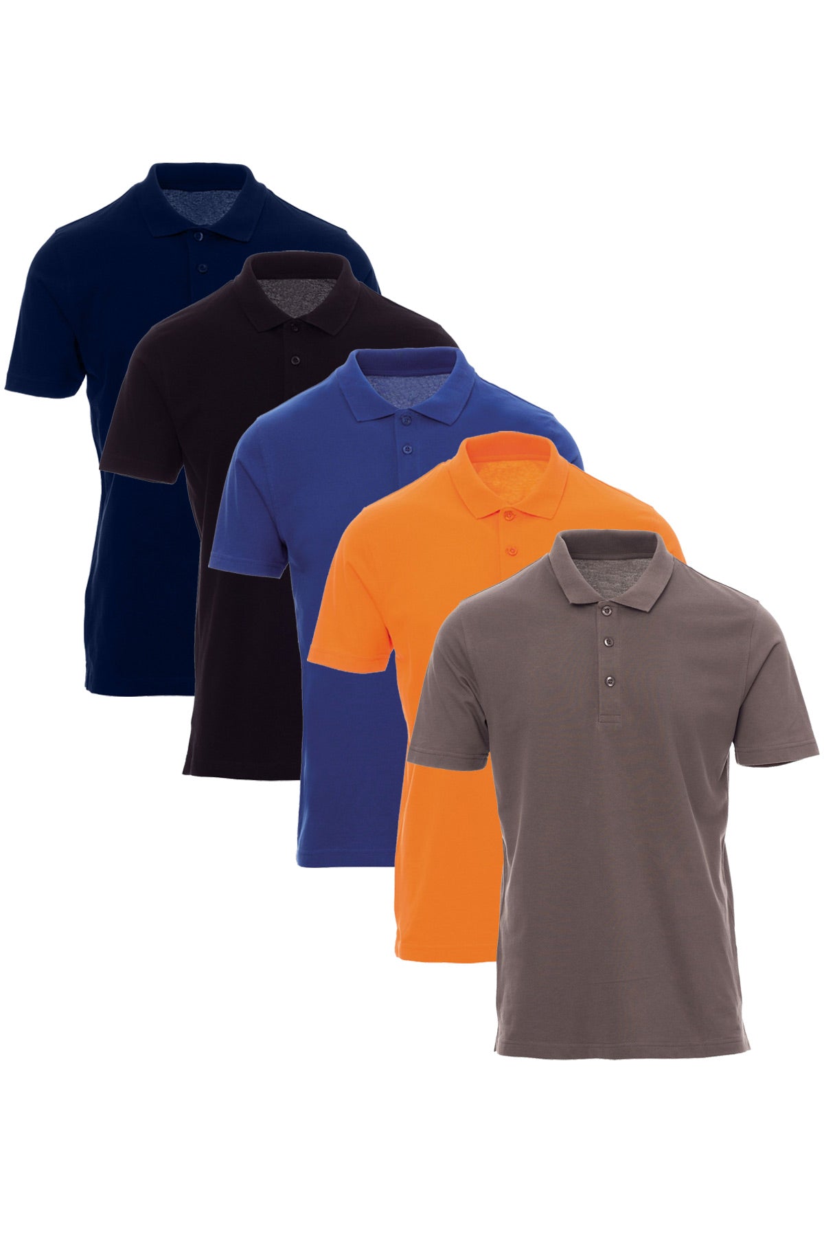 Herren 5er Pack Poloshirt einfarbig Rome