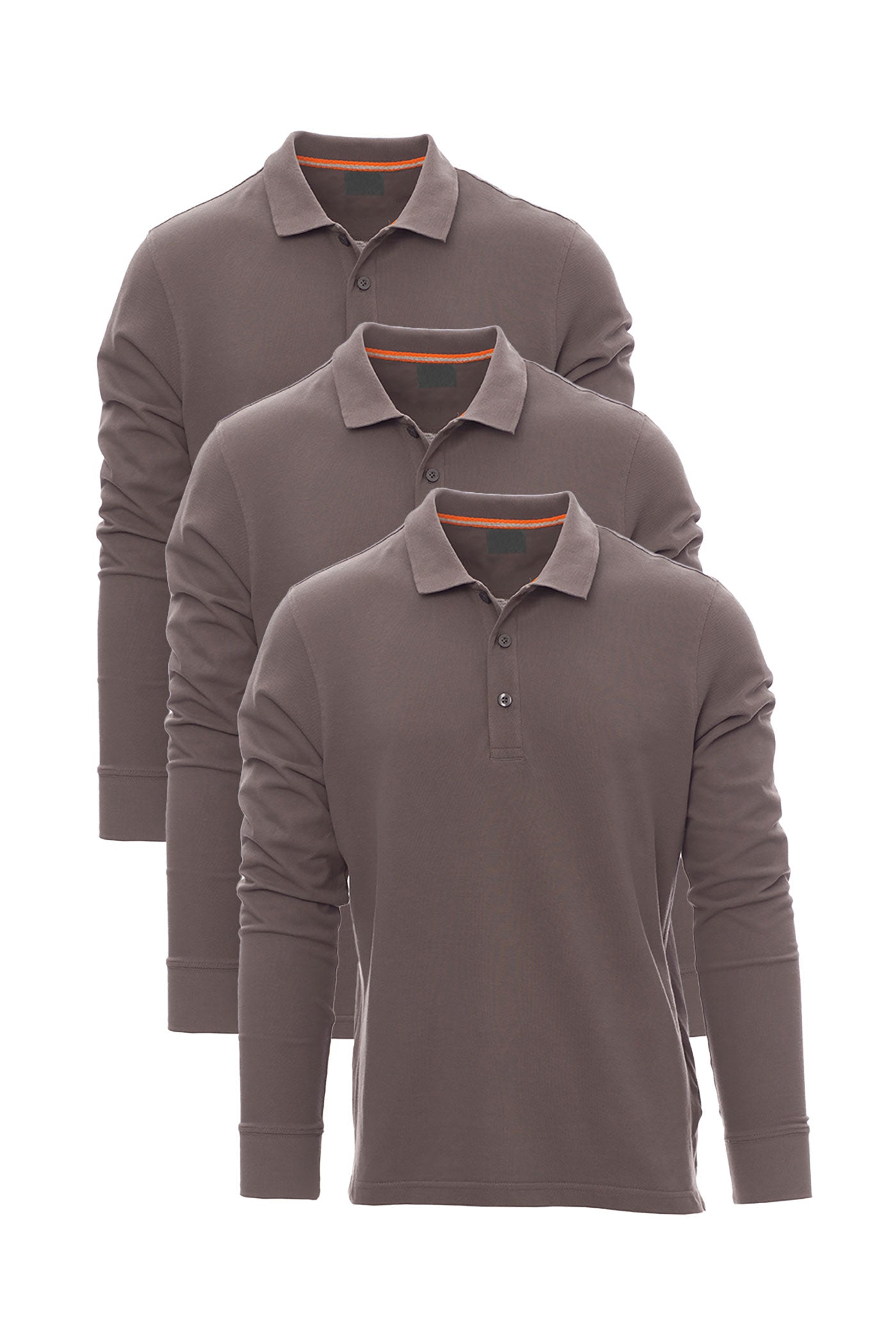 Herren langarm Poloshirt 3er Pack in Anthrazit