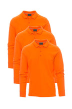 Herren langarm Poloshirt 3er Pack in Orange