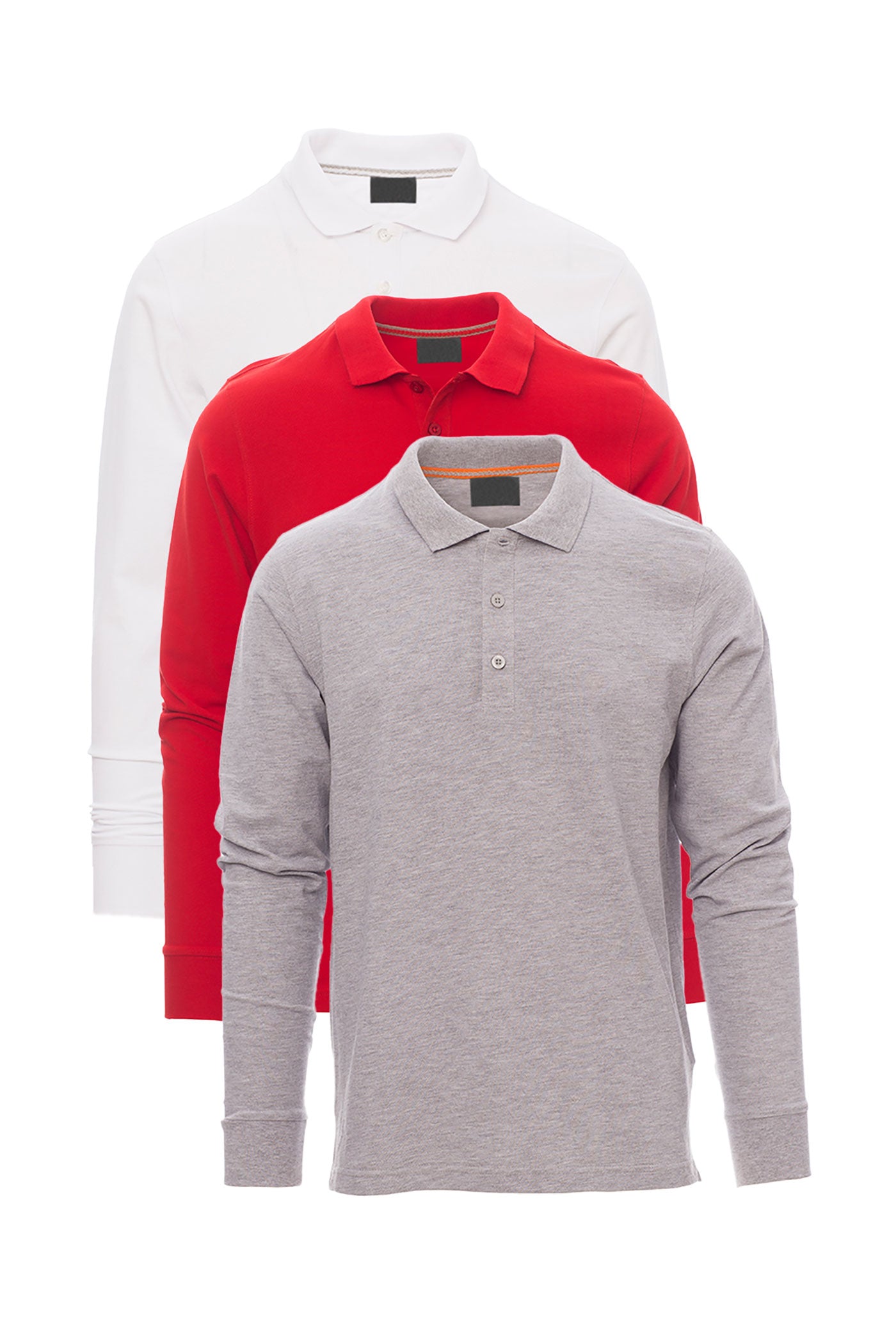 Herren langarm Poloshirt 3er Pack in Basic Farbmix