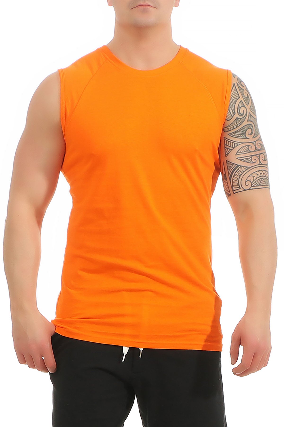 Herren Tanktop aus hochwertiger Baumwolle in Orange