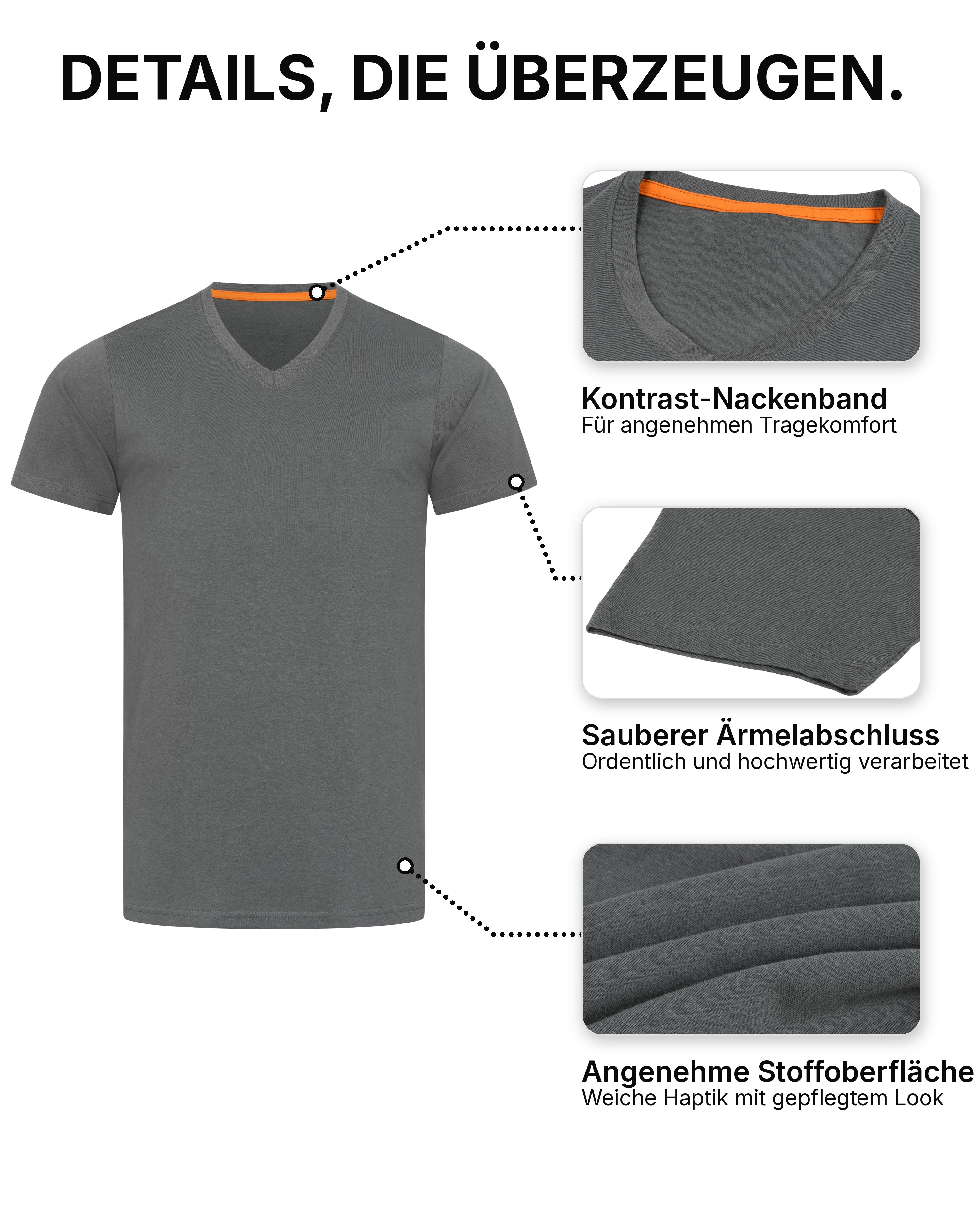 Herren T-Shirt V-Ausschnitt Baumwolle – V-Neck