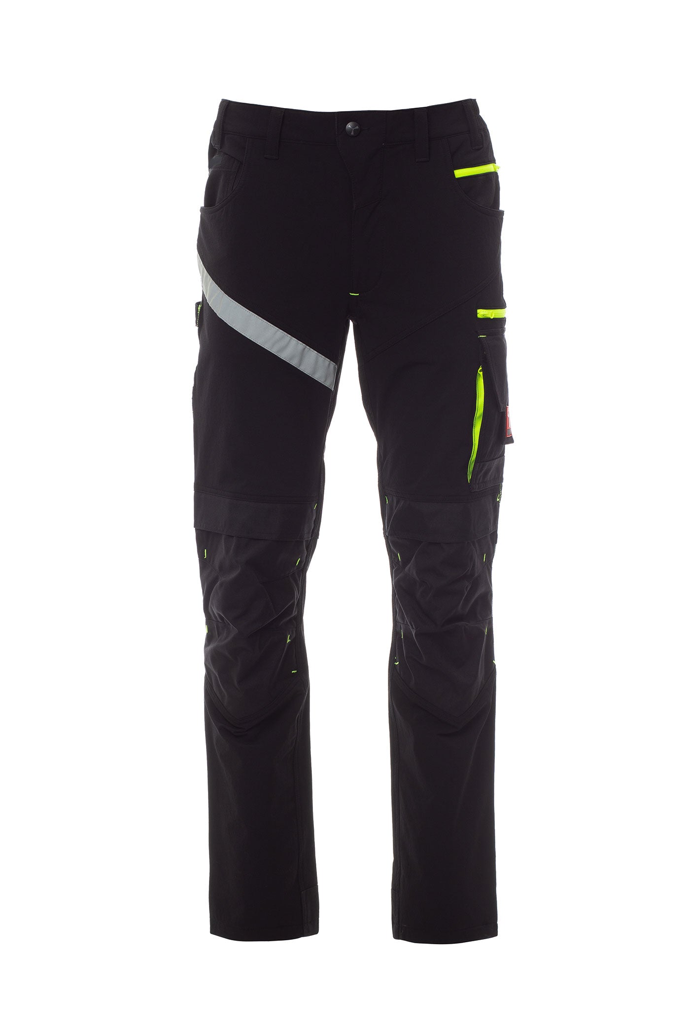 Herren Arbeitshose aus Stretch-Material für Bewegungsfreiheit in Schwarz