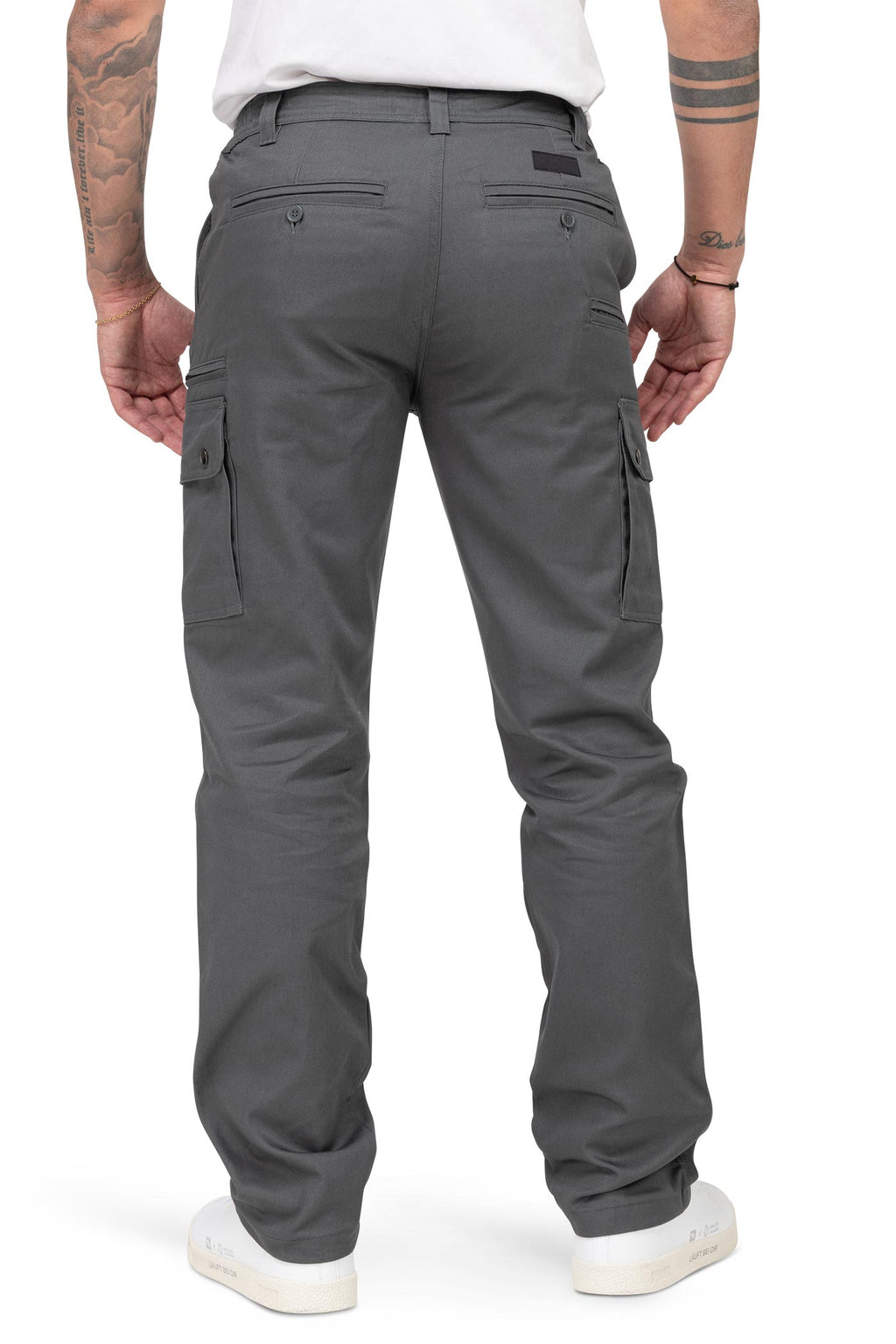 Herren Arbeitshose mit Gesäßtaschen und Metallknöpfen in Anthrazit