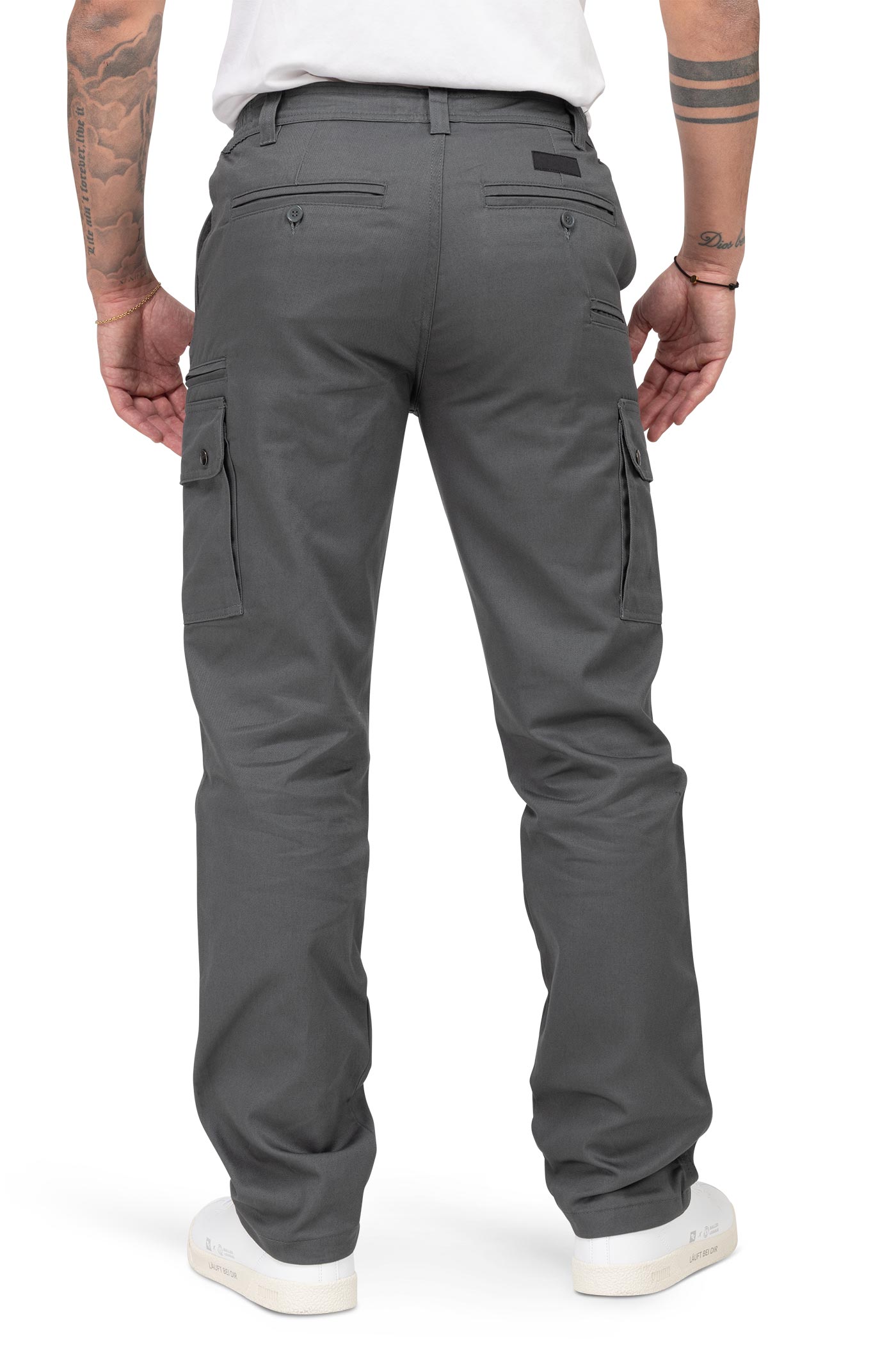 Herren Arbeitshose mit Gesäßtaschen und Metallknöpfen in Anthrazit