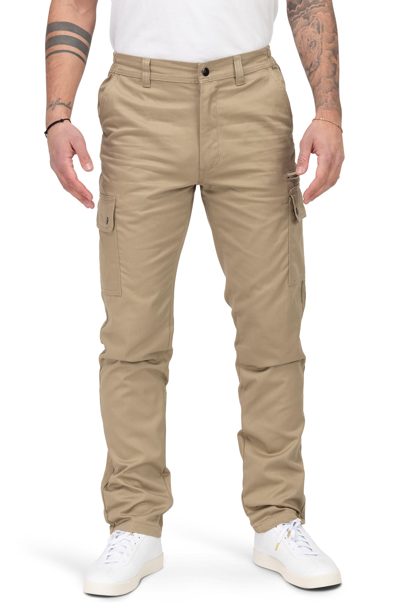 Herren Arbeitshose aus reiner Baumwolle ganzjährig Beige